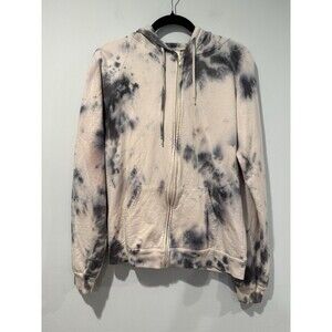 Tie Dye Zip Hoodie Jacket Womens Small 100% Organic Cotton Travel Lounge Comfort